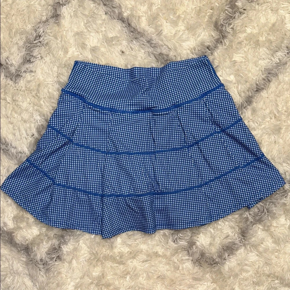 Stylish Blue Checkered Mini Skirt - Picture 2 of 2
